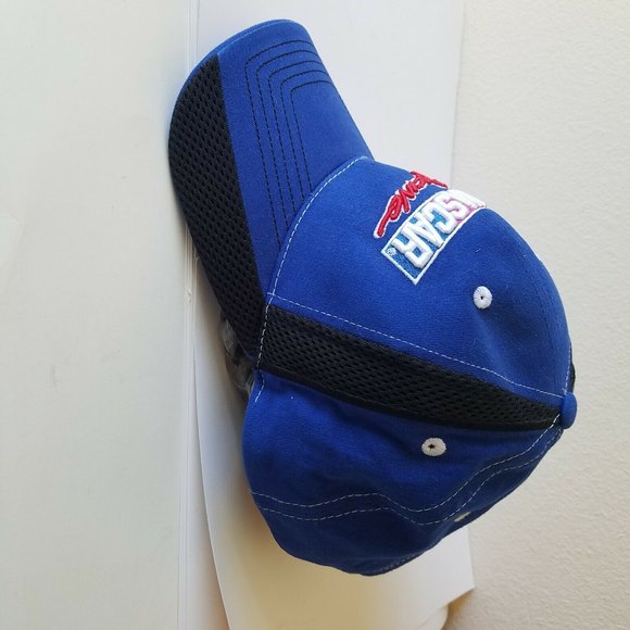 NASCAR Racing Blue Baseball Cap Hat Checkered Flag Sports Adjustable - Picture 2 of 5
